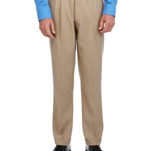 George Men's adjustable waist pleated dress pants